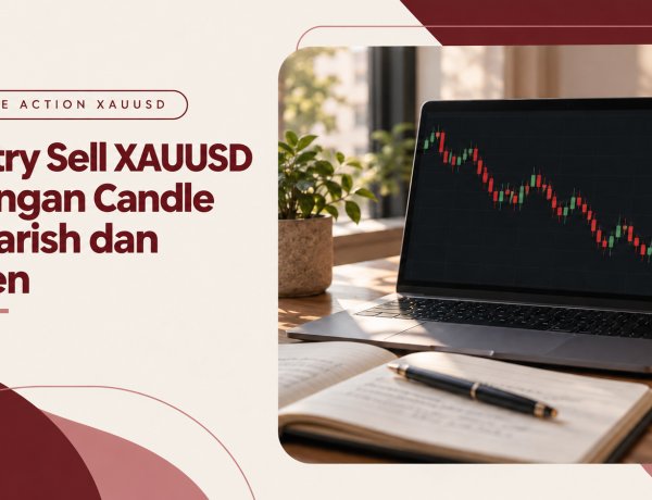 Entry Sell XAUUSD dengan Candle Bearish dan Tren